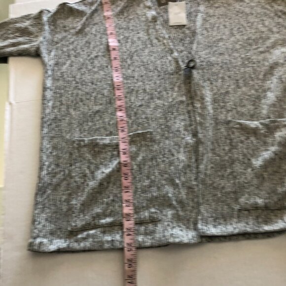 NEW PURE J. JILL Gray Linen Marled Knit One-Button Oversized Cardigan Top size S - Picture 6 of 9